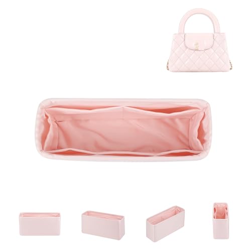 Image of DGAZ Silk Purse Organizer Insert For Chanel Kelly bags,Silky Smooth Bag Organizer,Luxury Handbag & Tote Shaper(Pink,Large)