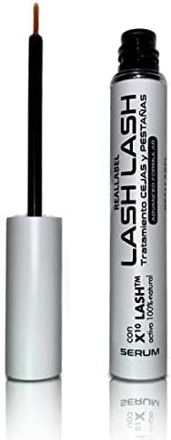 Eyelash Growth Serum - 100% Organic Enhancer for Lashes and Eyebrows - Patented Advanced Formula with X10 LASH - 6+ month supply (5 ml)