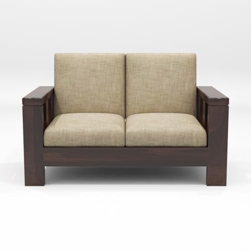 Image of Sheesham Wooden 7 Seater Sofa Set for Living Room | Solid Wood Sofa | Rosewood Sofa Set for Home & Office | Lounge (Walnut, 7 Seater)