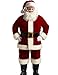 ADOMI Santa Claus Costume for Men Adults Santa Suit 11pcs Mens Red Deluxe Christmas Clause Outfit Cosplay Vacation Suits Set L