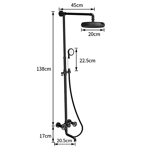 Mitigeur de douche effet pluie 8 pouces en laiton à fixation murale - 7