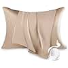 100% Pure Mulberry Silk Pillowcase for Hair and Skin,Standard Size 20”*26” Cooling Silk Pillow Case by Zipper Closure, Smooth Dual Sides Bed Silk Pillow Cover for Women.(Champagne,Standard-1 Pcs)