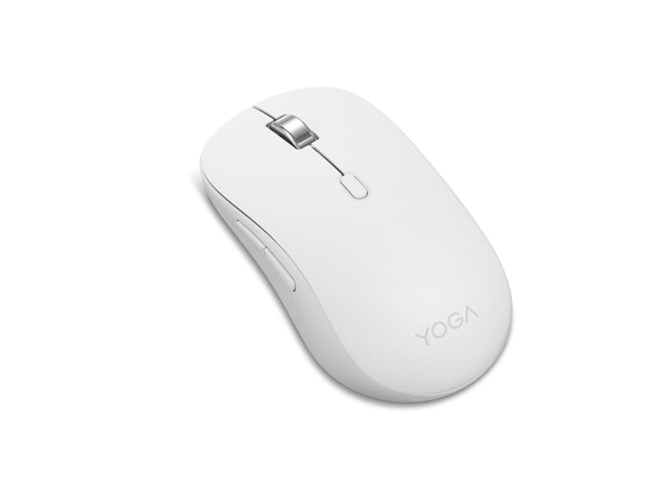 Image of Lenovo Yoga Bluetooth Silent Mouse, 3 Level DPI Adjustment, 36 Month Battery Life, Bluetooth 5.3, 3 Device Paring, Whisper Quiet, Programmable Buttons, Smooth Finish, Seashell