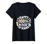 Photo Gallery donna happy 100th day of school teacher 100 giorni di scuola bambini maglietta con collo a v Photo Gallery donna happy 100th day of school teacher 100 giorni di scuola bambini maglietta con collo a v