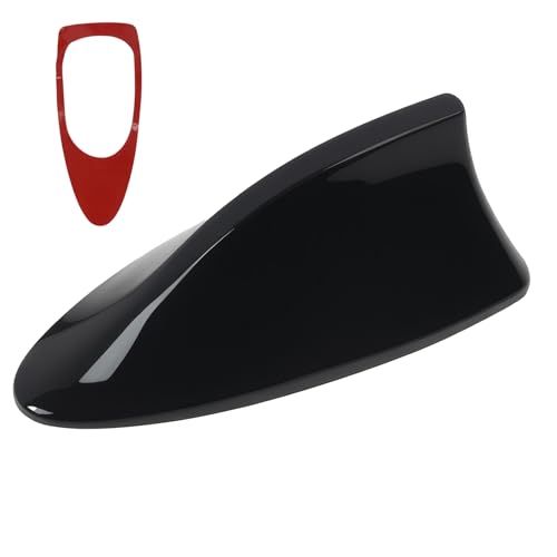 Universal Auto Coche Tiburón, Antena Coche Estilo con Cable FM/Am, Repuesto Moderno para Techo de Automóvil, Antena Aleta Tiburon Coches Decorativa y Funcional, Fácil Instalación, Negro