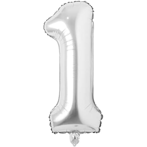 32 inch Letter Balloons Silver Alphabet Number Balloons Foil Mylar Party Wedding Bachelorette Birthday Bridal Shower Graduation Anniversary Celebration Decoration (32 INCH SILVER 1) Cover