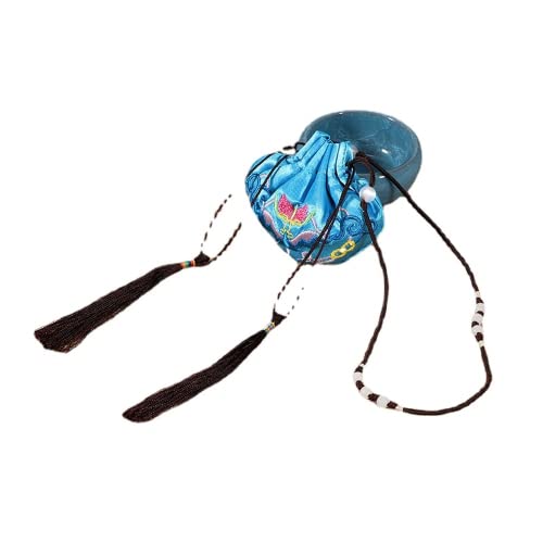 Bolsita bordada estilo antiguo azul miniatura 1