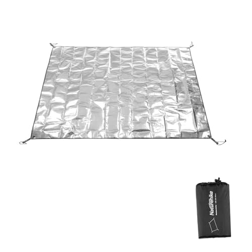 windhike Naturehike Aluminum Foil Foldable Picnic Blanket, Ultralight Ground Sheet Mat, Waterproof Camping Tarp, Foldable Sleeping Pad for Outdoor Picnic,Camping,Beaches, Storage Bag Included (S)