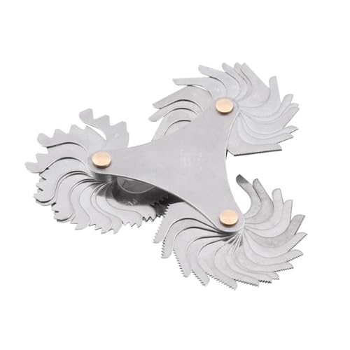 Stainless Steel Thread Plug Gage with 51 Measurement Sizes - 60 Degree Screw Pitch Measuring Tool for Thread Size and Industrial Measurement Checking