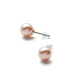 [VOTRE COUTURE] 高級国産 パールピアス 選べる４色 カラーパール 真珠 チェリーピンク チタン ゴールド 8mm ブランド10年保証