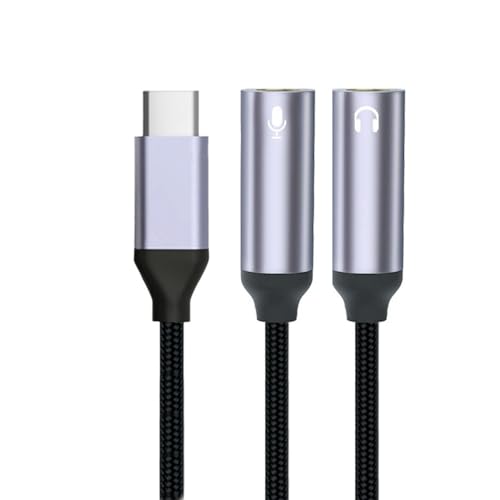 Cable Type C a doble Jack 3.5mm compatible universal miniatura 5