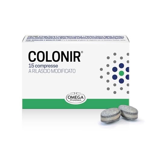 Omega Pharma - Colonir, Integratore Alimentare Utile per Favorire la Regolare Motilità Gastrointestinale e l'Eliminazione dei Gas - 15 Compresse