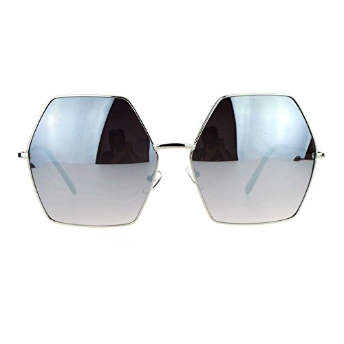 SA106 Mirrored Lens Octagon Oversize Designer Fashion Sunglasses