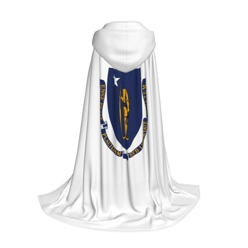 Cape à capuche imprimée drapeau de l'État du Massachusetts longue