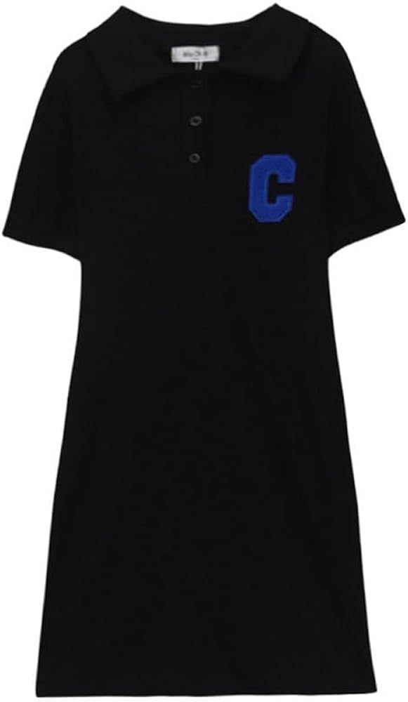 Amazon.com: Women's Classic Polo Dress Preppy Athletic Dresses Button Shirt  Dresses Summer Sports Fairycore Cute Mini Dress (Black,M) : Clothing, Shoes  & Jewelry