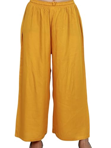 Image of Women's Solid Rayon Palazzo Pants Regular Palazo