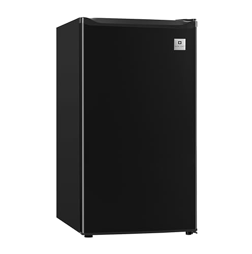 ARCTIC CHEF Mini Refrigerator-Freezer Compartment-Adjustable Thermostat Control-Reversible Doors-Ideal for Dorm, Office, RV, Garage, Apartment-Black, 3.2 CU.FT