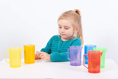 TickiT 73103 Translucent Colour Jug Set, 77 mm Dia, 6 Pieces, Translucent