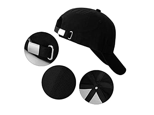 Boné Liso Preto Básico Fitão Unissex Aba Curva Ajuste Metal