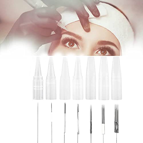 TMISHION 50Pcs Premium Quality Disposable Tattoo Needle Eyebrow Electric Micro Needle Makeup Needle for Eyeliner Lip Tattoo Face Tattoo Tattoo Needles Round Liner Round Shader Needle(3F)