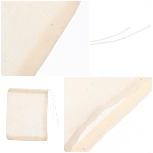 Bolsas de filtro lavables de algodón beige para colar café de forma limpia 3