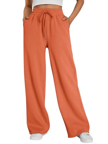 Trendy Queen Womens Wide Leg Fleece Lined Sweatpants Winter Baggy Lounge Travel Pants Fashion Outfits 2025 Joggers Clothes