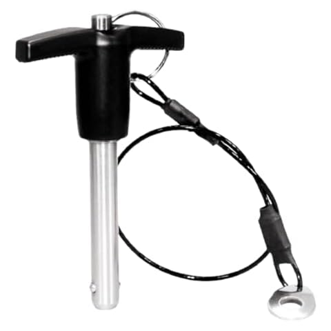 MerciL T-Handle Locking Pin, 304 Stainless Steel Push-Button Quick Release Pin Quick Release Ball Locking Pin with Lanyard Cable (Φ3/8"" x 2-9/16"") Cover