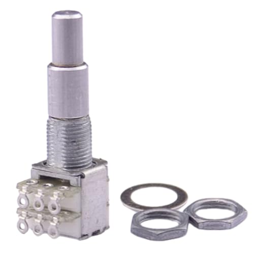 COPLKY 1 Piece Stacked Potentiometer B5K/B10K/B50K/B100K/B250K/B500K Stacked Double Concentric Potentiometer with Center Detent
