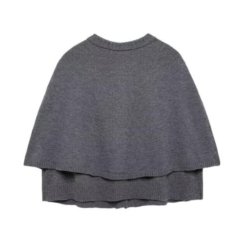 Shawl Wraps for Women Cropped Cardigan Knit Button Up Cape Sweaters Crew Neck Fall Loose Holiday Gifts Trendy Outfits4