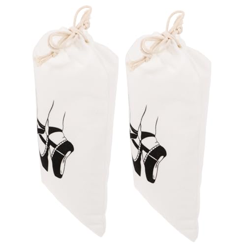 KOMBIUDA 2 Piezas Bolsa para Zapatillas Ballet Mujer con Cordón Diseño y Encantador Bolsa de Viaje para Zapatos de Baile para Niñas y Accesorio Práctico y Original