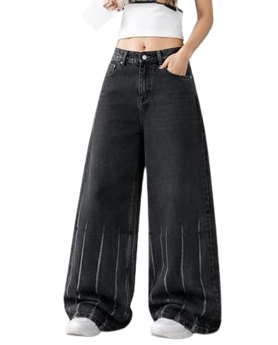 Women's High Waist Super Baggy Jeans in Blue Denim-picture-42