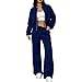 Track Suits for Women Set Women 2 Piece Outfits Sweatsuit Oversized Sweatshirt Sweatpants Tracksuit Sweat Lounge Matching Set 2025 Fall Trendy Blue-a
