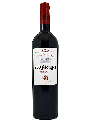 Vino Tinto Reserva 200 Monges de 75 cl - D.O. La Rioja - Vinicola Real (Pack de 1 botella)