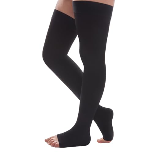 Image of Thigh High Compression Socks Women & Men, 20-30mmHg Thigh High Compression Stockings, Medical Compression Socks with Silicone Dot Band-Best for Varicose Veins, Swelling