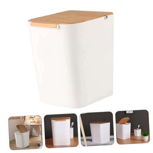 Caneca de basura rectangular con tapa para cocina y baño miniatura 7