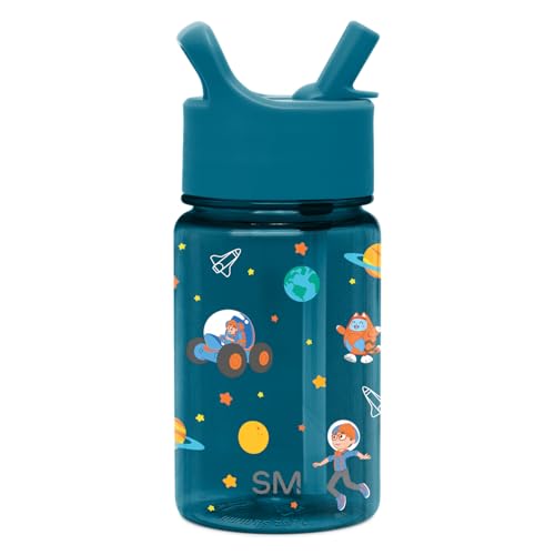 Simple Modern Blippi Kids Water Bottle Plastic BPA-Free Tritan Cup with Leak Proof Straw Lid | Reusable and Durable for Toddlers, Boys | Summit Collection | 12oz, Blippi Space