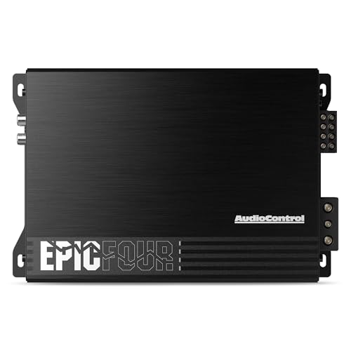 AudioControl EPICFOUR Epic Series 800 Watt RMS Compact 4-Channel Car Audio Amplifier 200x4 @ 2 Ohms, Class D, High Pass Filter, Smart Auto Protection