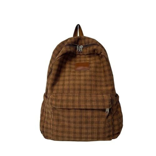ZEPFJHE Large Capacity Backpack Teens Corduroy Lattice Daypacks Student School Bag Harajukus Backpack Travel Bag for Daily