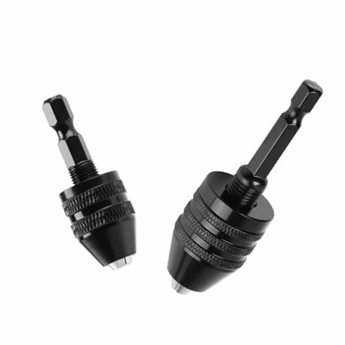 Mandrin à trois mâchoires HEX 0.3-3.6mm noir et adaptateur de tige pour perceuse