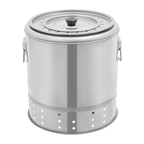 KOLHGNSE Portable Charcoal Grill Barrel 20 Skewers, Hanging Kebab BBQ Smoker Ash Catcher Camping Cooking System