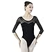 RYLDPW Women Ballet Leotards Dance Form Practice Clothes Black Slim Training Clothes Summer(Color 3,XXL)