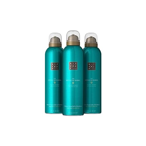 RITUALS Shower Foam The Ritual of Karma - Value Pack - Shower Gel with Lotus Flower and White Tea - Hydrating Foaming Shower Gel - Economy Pack, 3 x 200ml - Karma