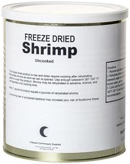 Freeze Dried Canned Uncooked Shrimp | Jarred and Packed Emergency Food Supply | Hunting, Survival, Camping, Backpacking Long Term Food Storage 25+ years shelf life | Easy Prep Survival Food 10 Size Cans (Uncooked Shrimp)