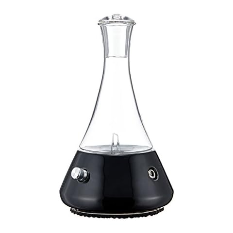 Opulence - Nebulizing Diffuser for Essential Oil/Aromatherapy with Black Ceramic Base and Touch Sensor Light Switch - Premium Home & Professional Use - No Heat, No Water, No Plastic (Black) Cover