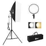 【Incluido en el Set】1) Caja de luz de estudio fotográfico con cabezal de luz LED regulable de 45 W, 2) Soporte de aleación de aluminio 3) Fuente de alimentación con enchufe de la UE 4) Cable de alimentación 5) Bolsa de transporte grande.
