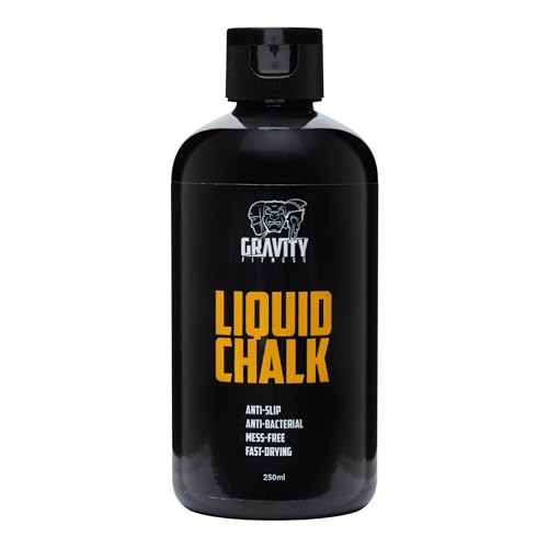 Gravity Fitness Tiza líquida para levantamiento de pesas y calistenia para manos sin sudor y agarre superior | Tiza líquida de alta calidad para gimnasio, barras, escalada, búlder y agarre de gimnasia