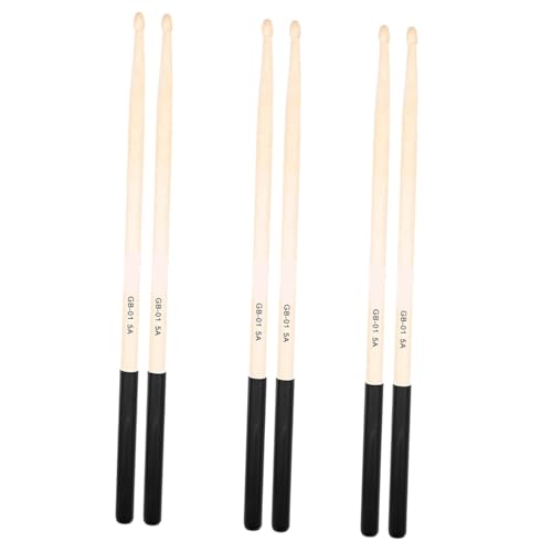 3 pares de baquetas de madera de arce para batería miniatura 1