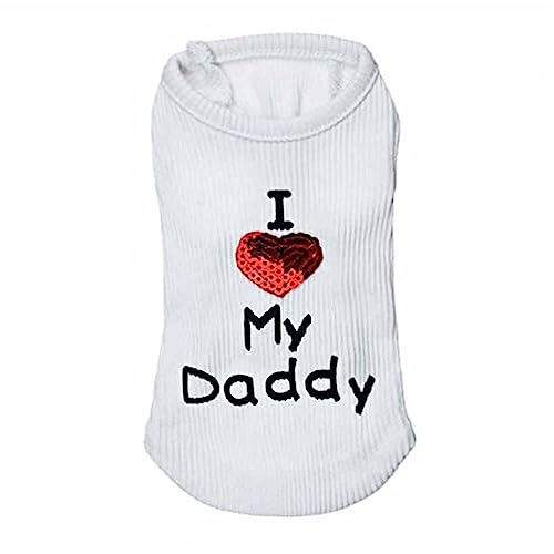 Small Dog Clothes XXS Puppy Dogs Shirt I Love My Mom Mommy Dad Daddy Dog T Shirts for Small Dogs - Image 4