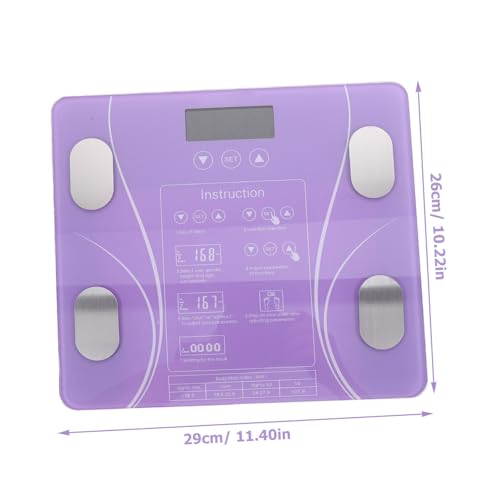 Báscula digital de baño violeta con pantalla LED miniatura 2