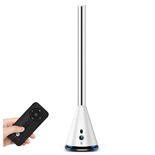 ULTTY Bladeless Fan | Quiet Oscillating Tower Fan | Remote Control & Timer, 9-Speed & 3 Modes, 40 Inches White